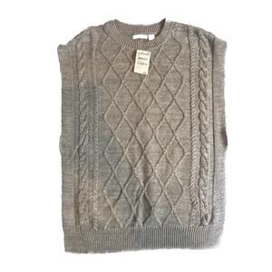 RDI Gray KNIT CrewNECK SWEATER Poncho VEST WMNS SZ M Medium NWT
